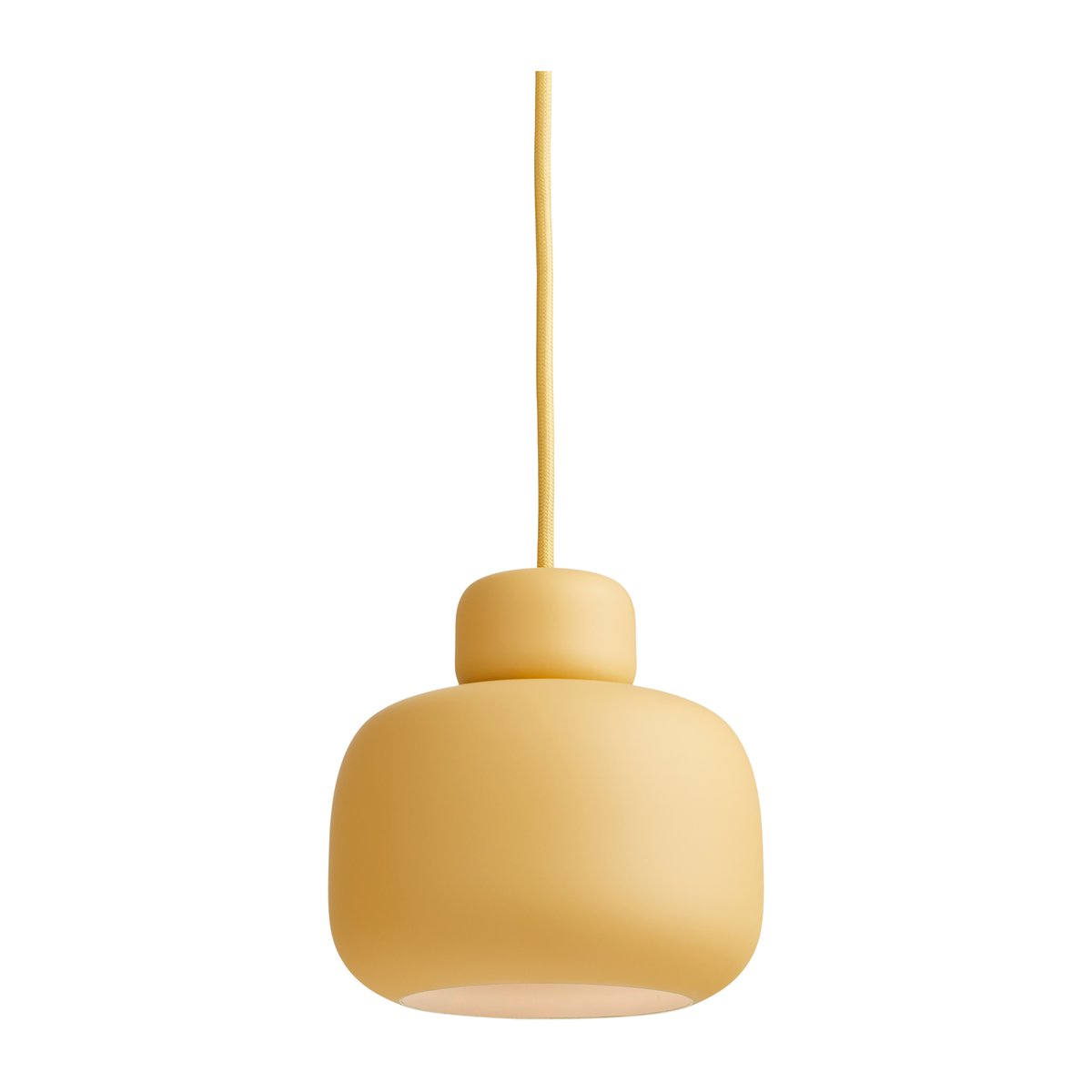 Woud Stone ceiling lamp small Mustard yellow