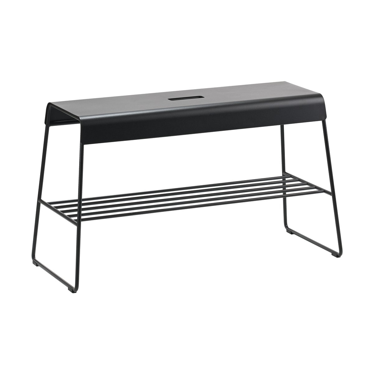 Zone Denmark A-bench outdoor bench with shelf 45 cm Black