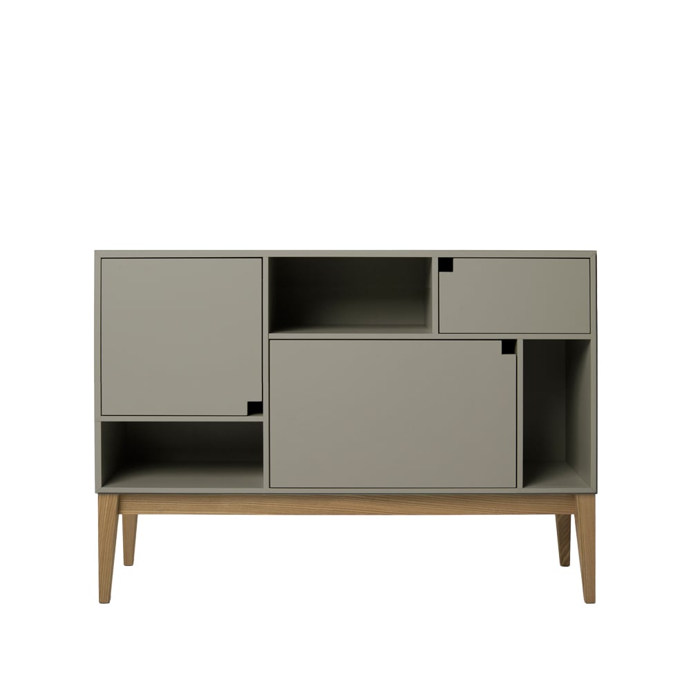 Zweed Citti 6x3 cabinet Mole grey-stand in oak matt lacquered