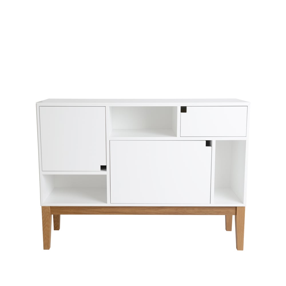 Zweed Citti 6x3 cabinet White. stand in oak matt lacquered