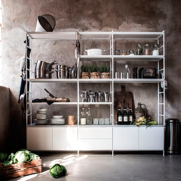 Molto High shelving system - White, 3 sections with worktop - Zweed