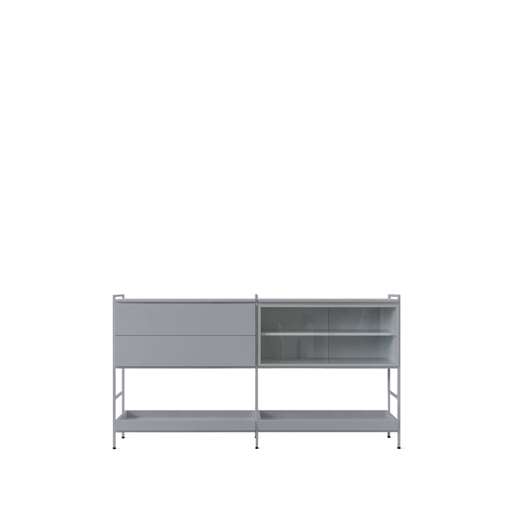 Zweed Molto Medium side table Grey, 2 sections with display case