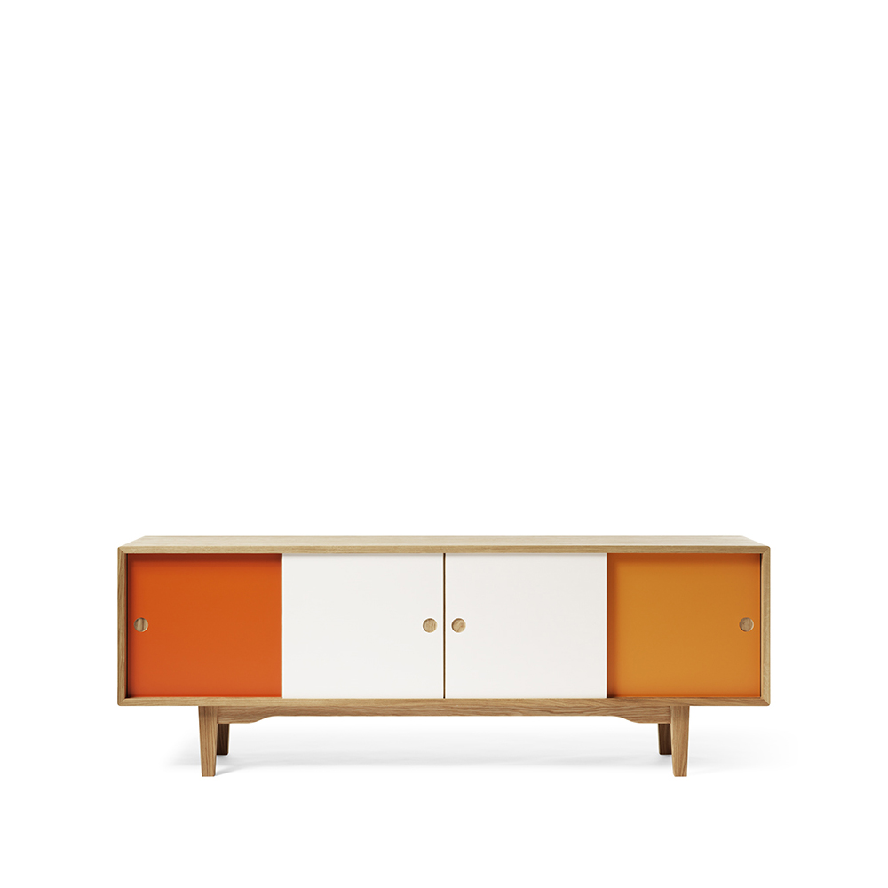 Zweed Moodi 180 side table Orange/white, oak structure