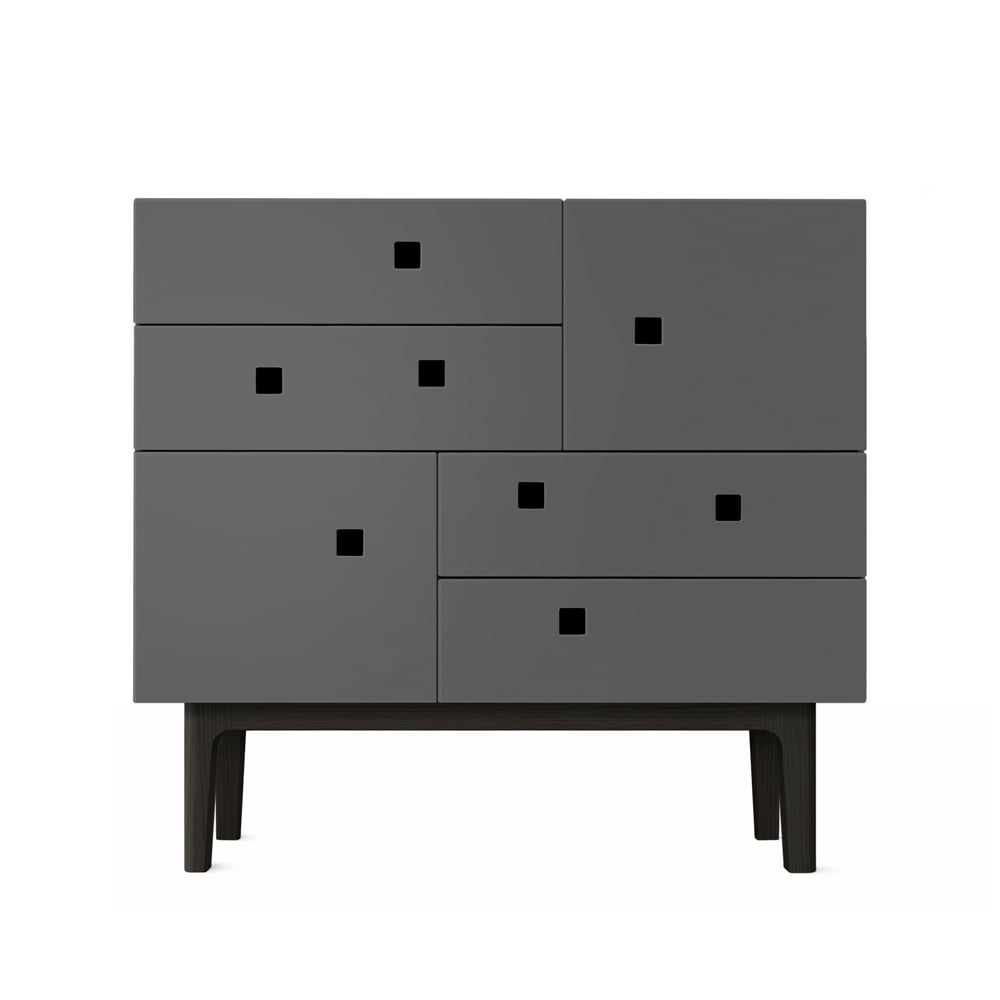 Zweed Peep B1 dresser Slate grey, black lacquer