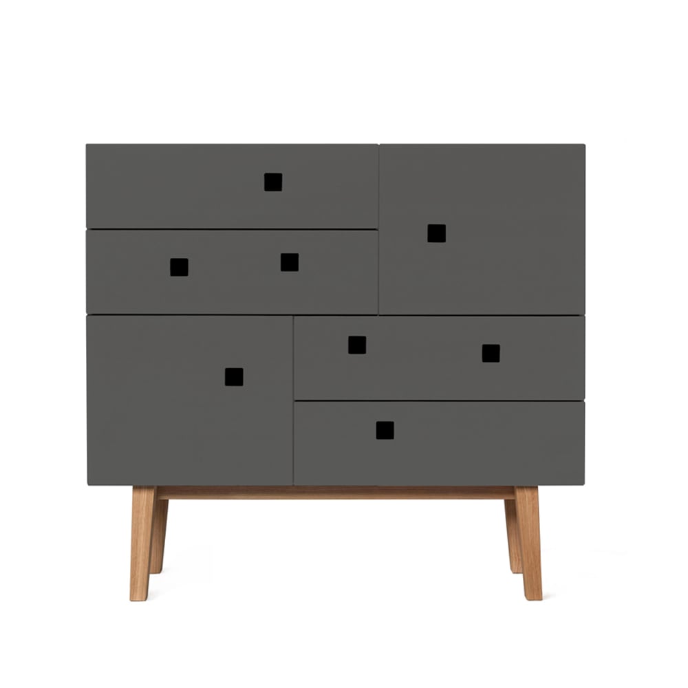 Zweed Peep B1 dresser Slate grey, retro, oak stand