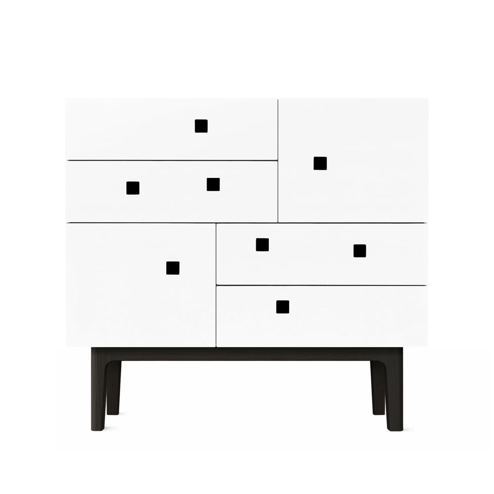 Zweed Peep B1 dresser White, black lacquer