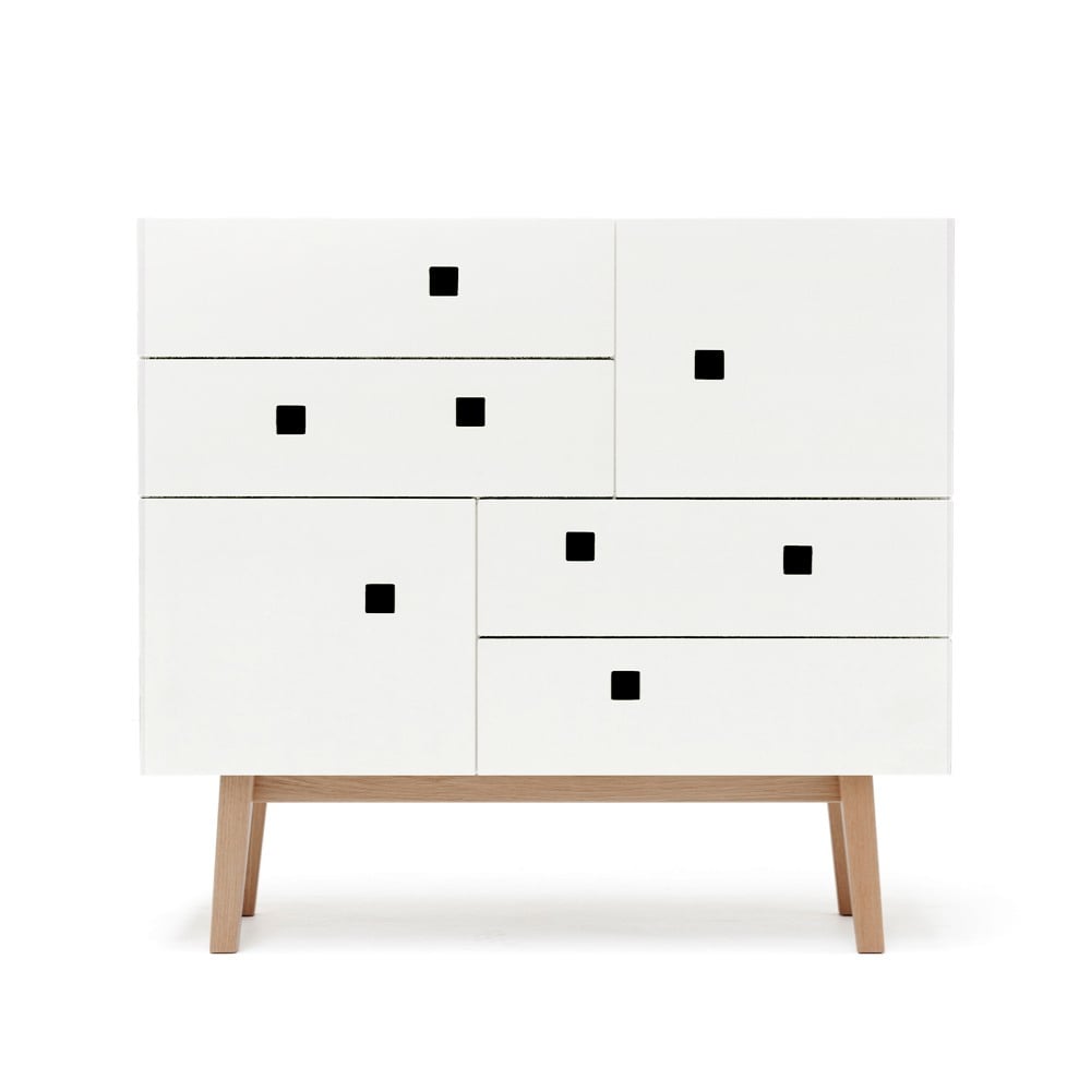 Zweed Peep B1 dresser White, retro, oak stand