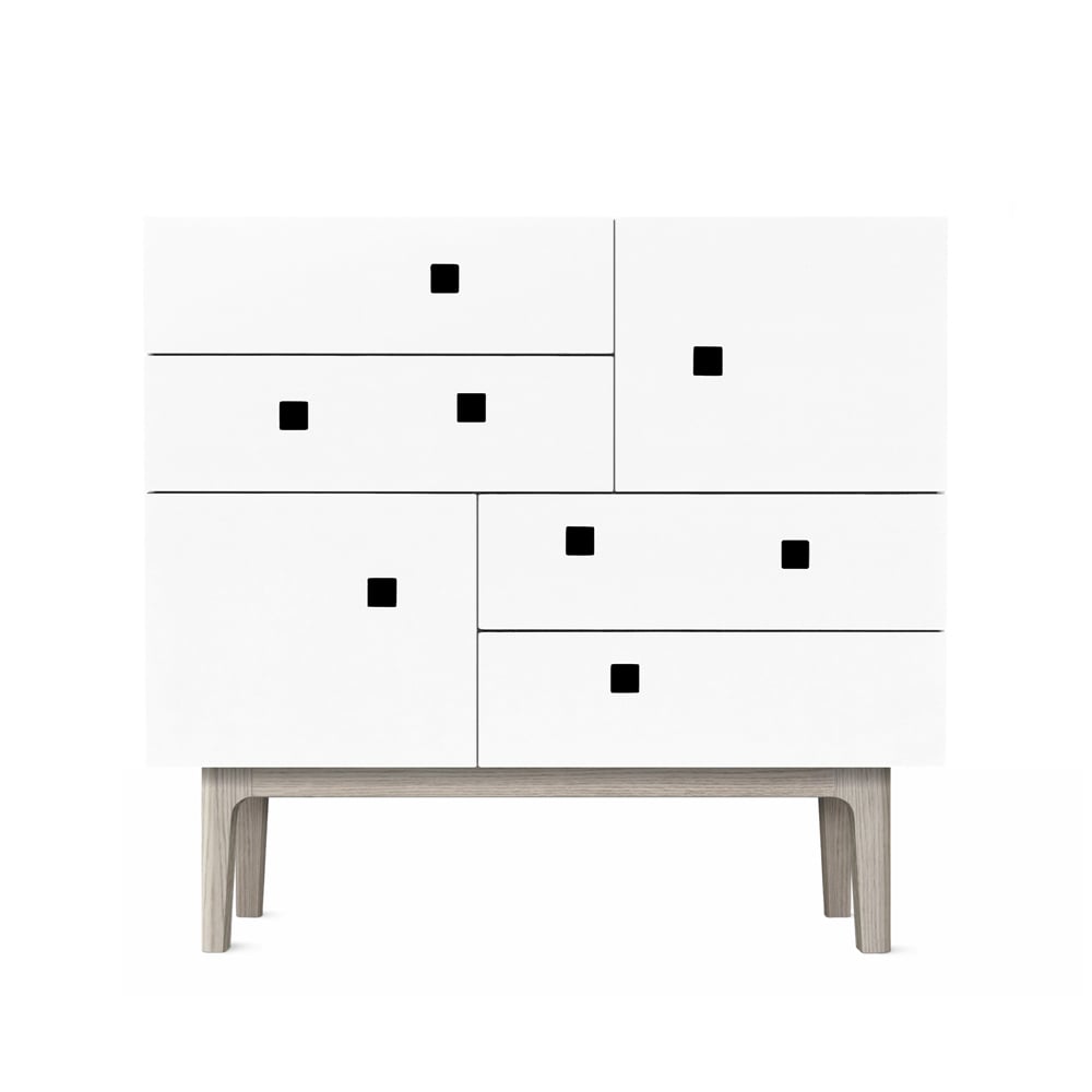 Zweed Peep B1 dresser White, white-pigmented oak