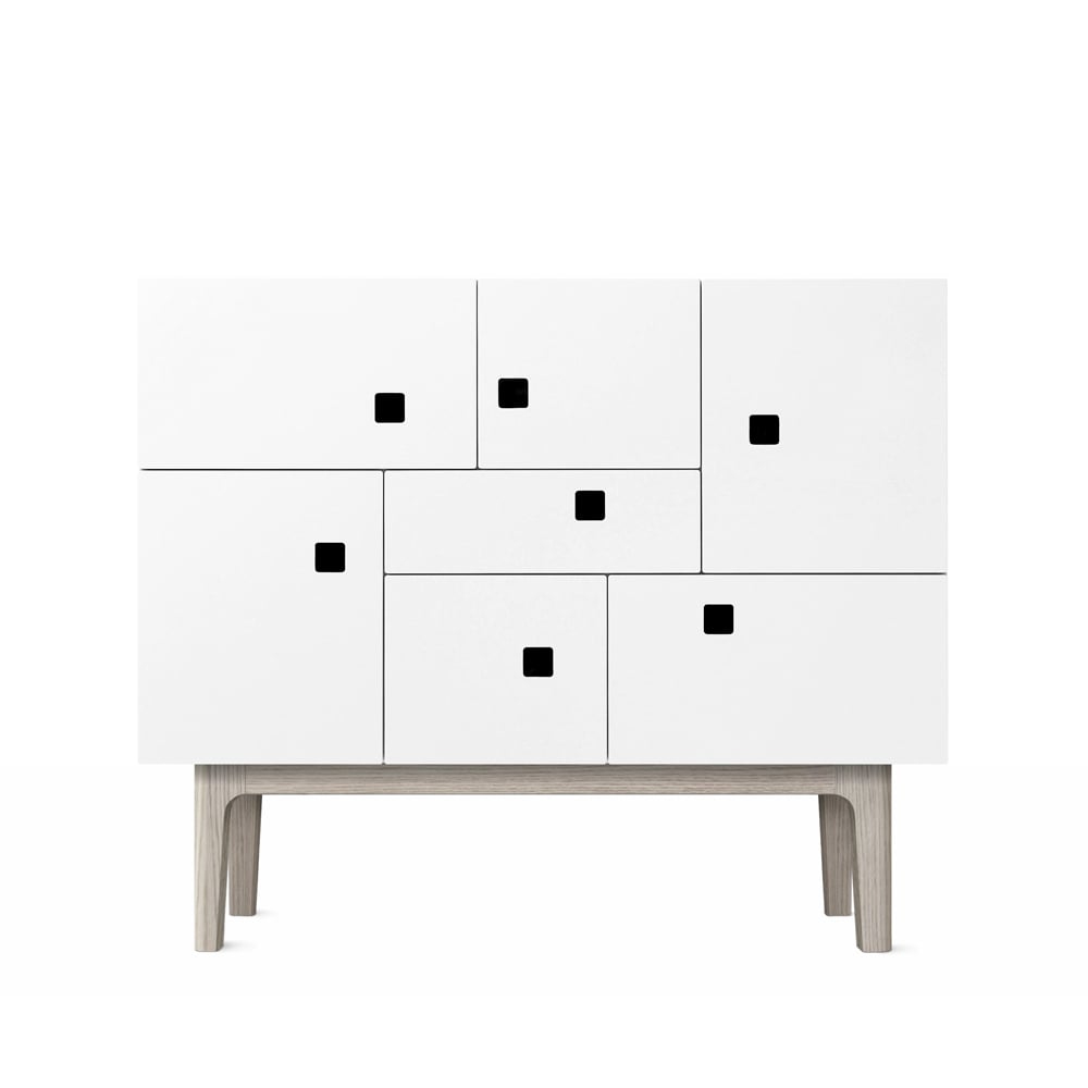 Zweed Peep C1 cabinet White. White pigmented oak