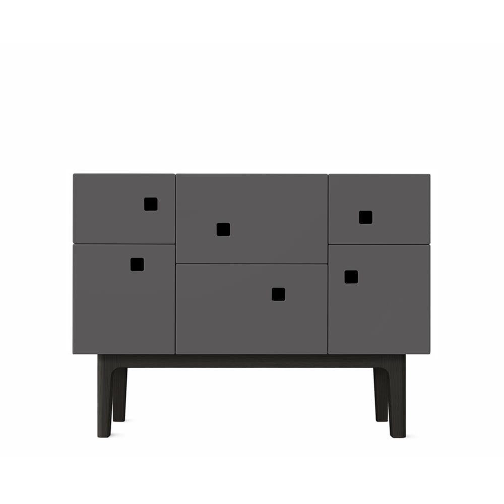 Zweed Peep C2 cabinet Slate grey. black lacquered