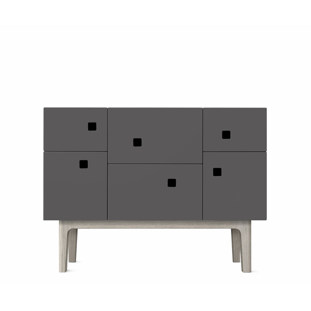 Zweed Peep C2 cabinet Slate grey. White pigmented oak