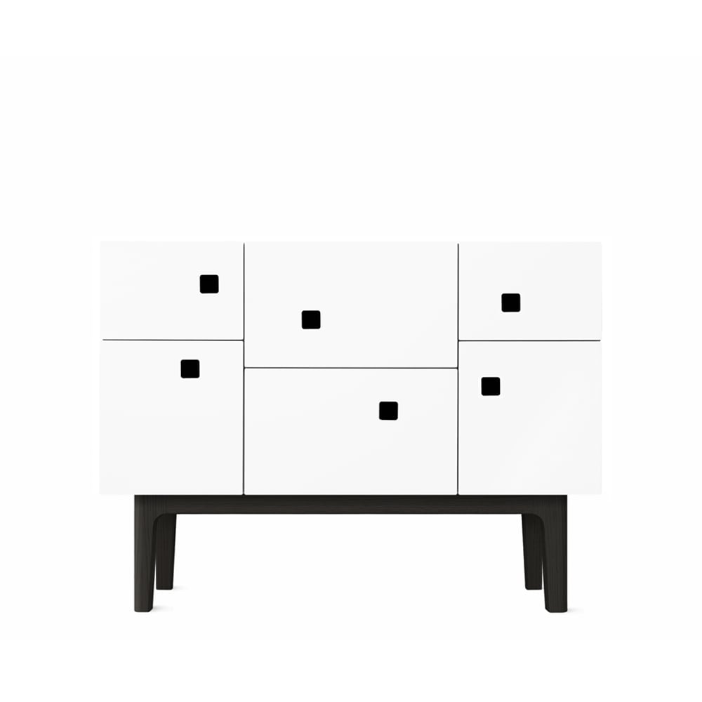 Zweed Peep C2 cabinet White. black lacquered