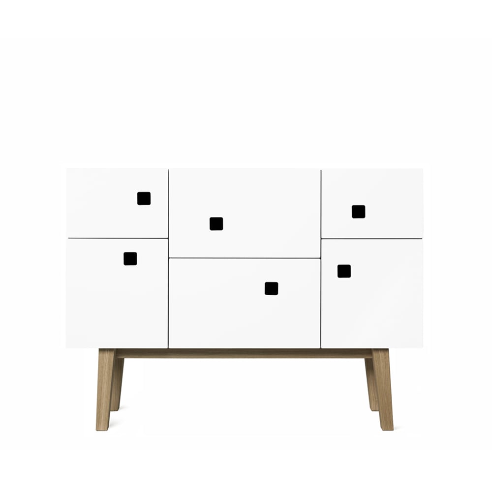 Zweed Peep C2 cabinet White. retro. oak legs