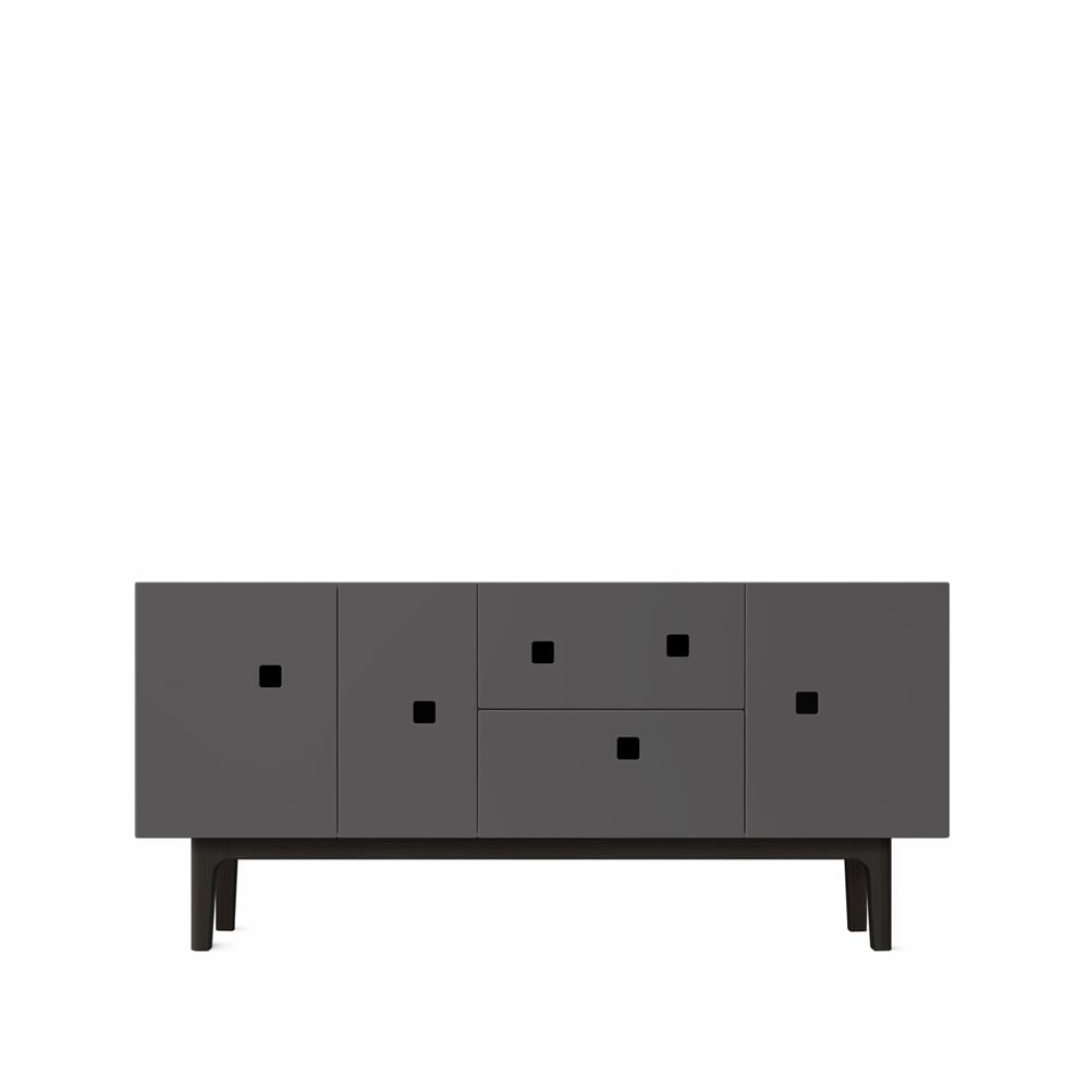 Zweed Peep M2 media bench Slate grey. black lacquered