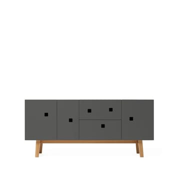 Peep M2 media bench - Slate grey. retro. oak stand - Zweed