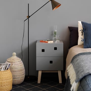 Peep S1 bedside table - Slate grey, retro, oak stand - Zweed