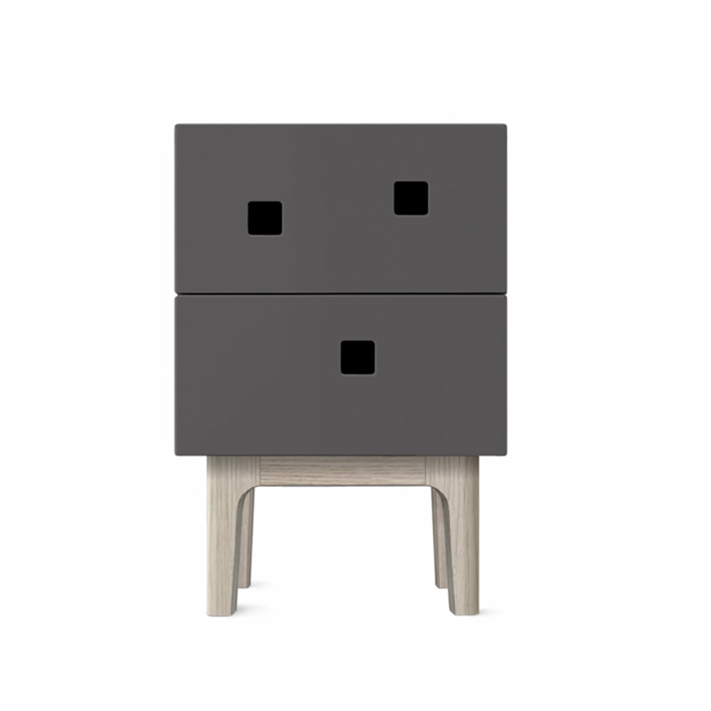 Zweed Peep S1 bedside table Slate grey, white pigmented oak