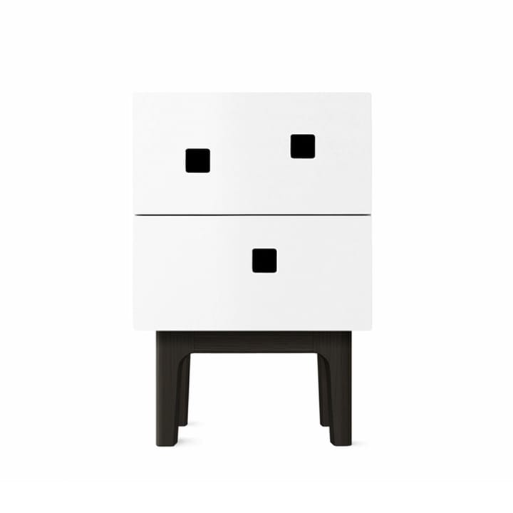 Peep S1 bedside table, White, black lacquer Zweed