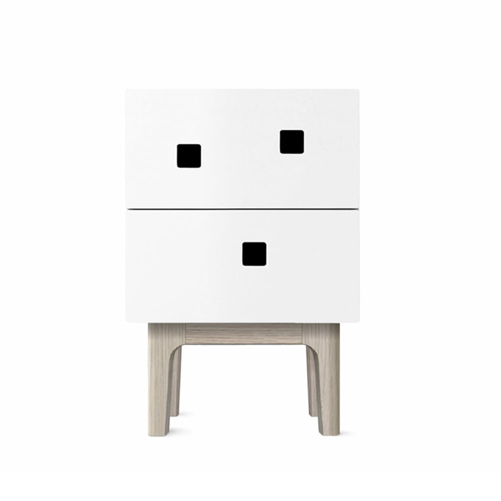 Zweed Peep S1 bedside table White, white pigmented oak