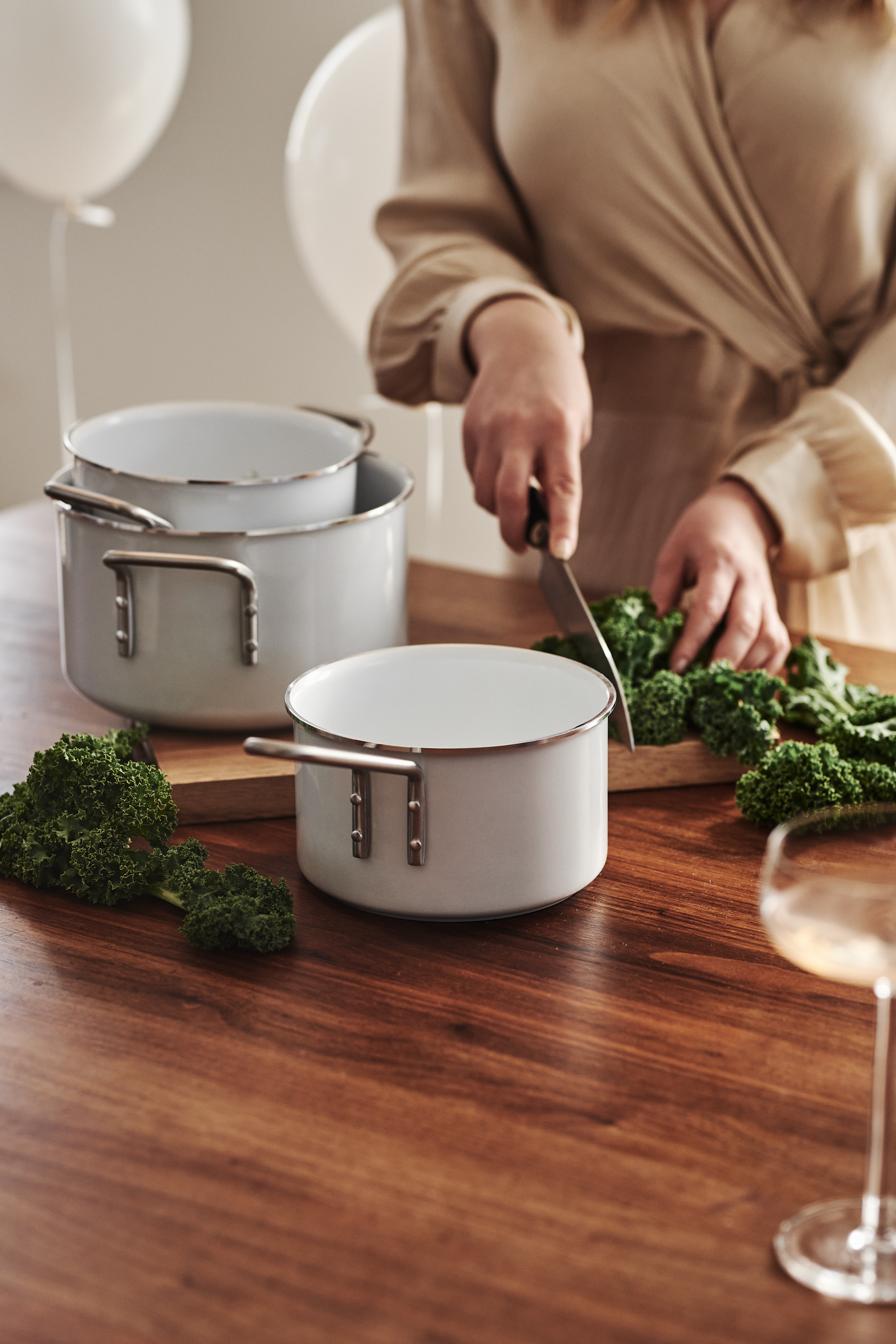 White Line Cooking Pot by Eva Trio