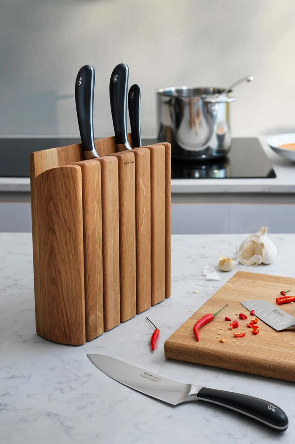 The magnetic knife block from Zwilling is perfect for protecting your knives.