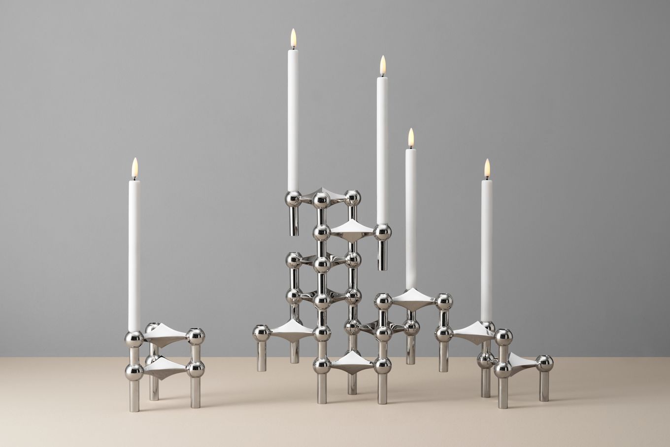 STOFF Nagel candle holder with LED-lights.