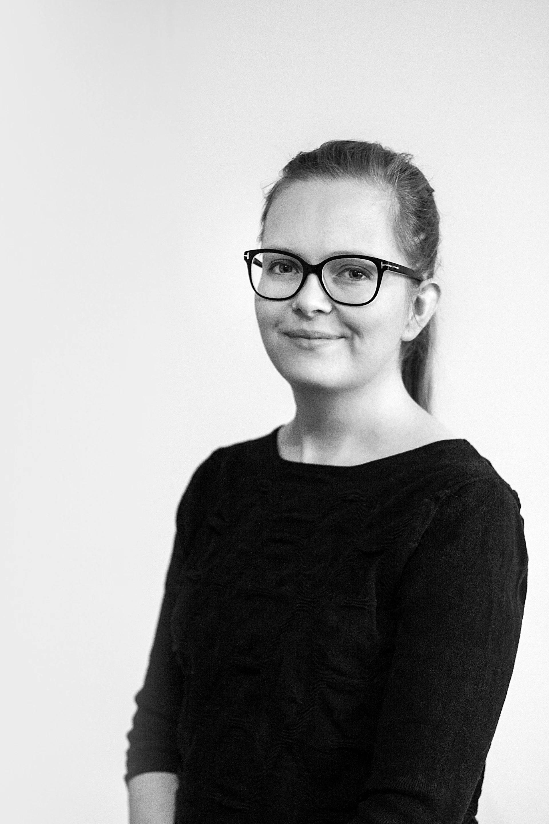Black and white image of Ragnheiður Ösp Sigurðardóttir the designer of the Knot Cushion.