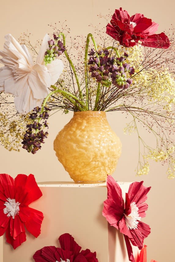 Sunny yellow vase with texture, from BYON. 