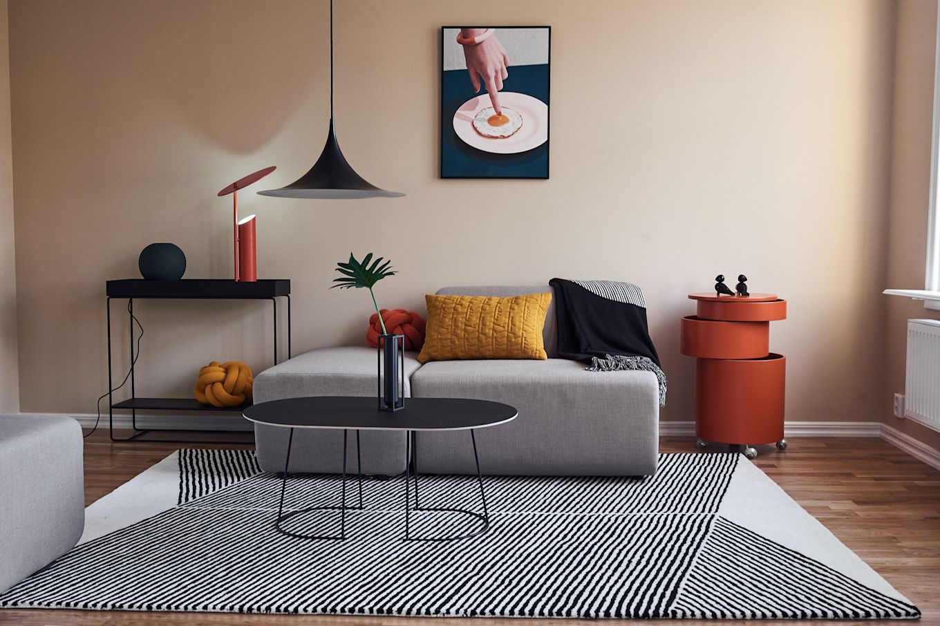 Among the different types of interior design styles available, Color Blocking is the most colorful one to decorate the living room with.