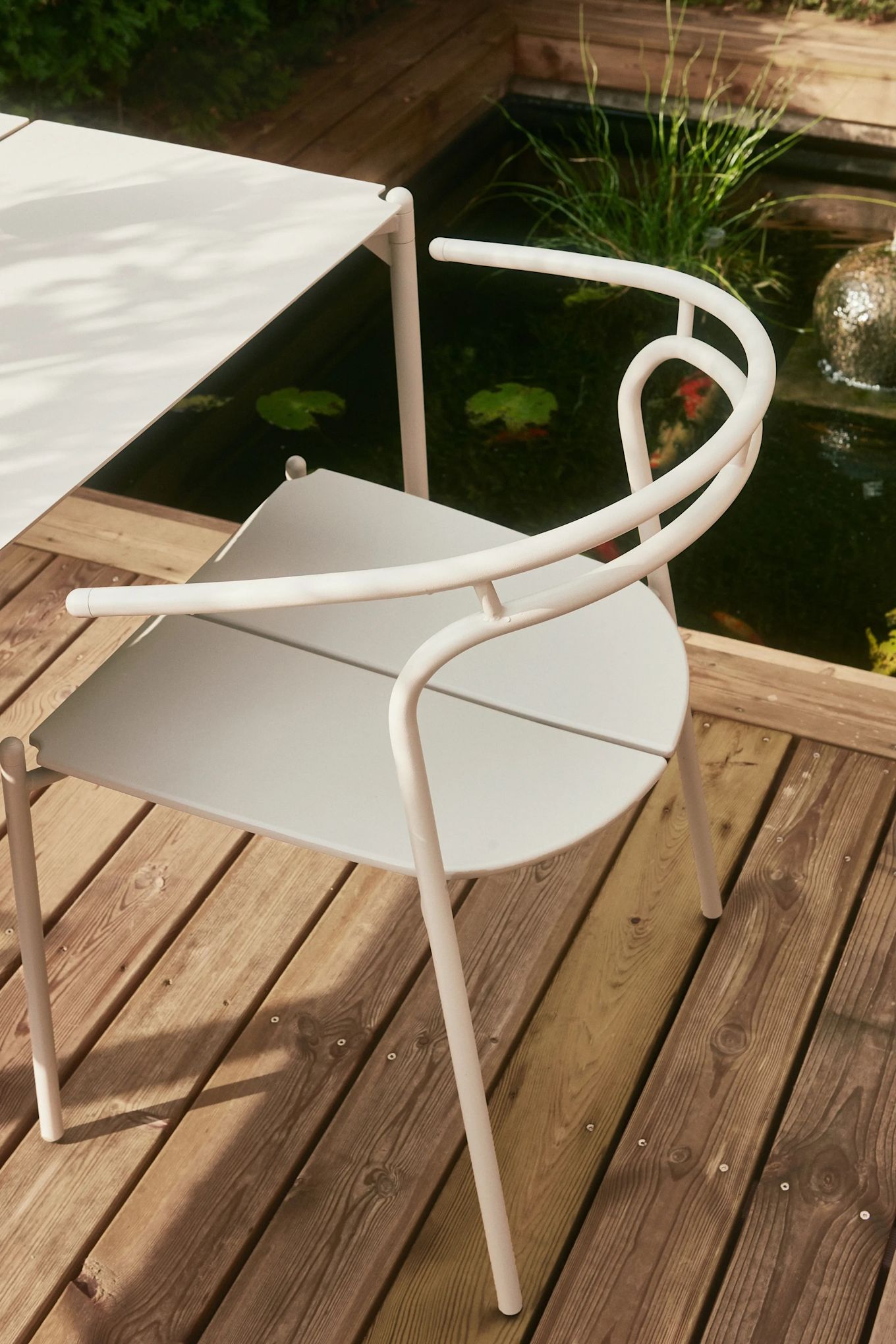 The Novo chair in Taupe from AYTM is perfect for small balconies with its simple, minimalist design.