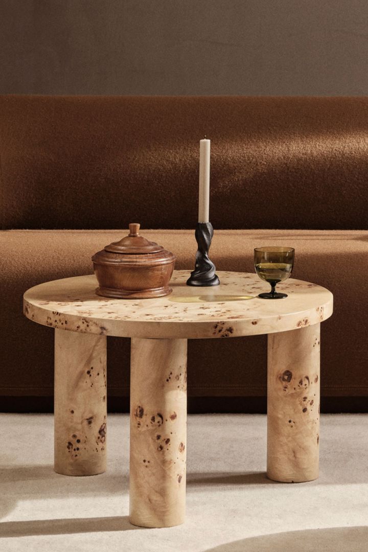 The Post coffee table from ferm LIVING is perfect for the chunky furniture interior design trend in autumn 2024.  