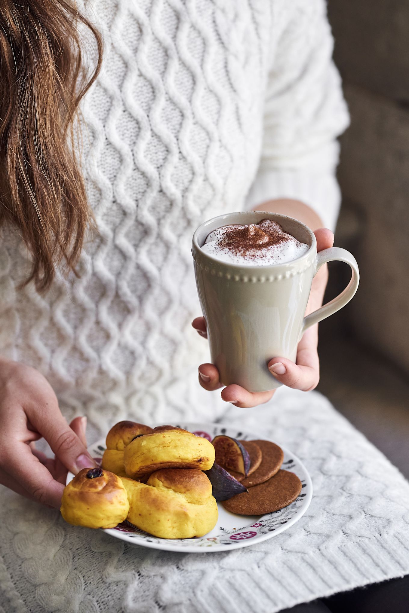 Scandinavian lifestyle ideas that you need to try this winter - baking lussekatt - here you see the Dots porcelain from Scandi Living. 